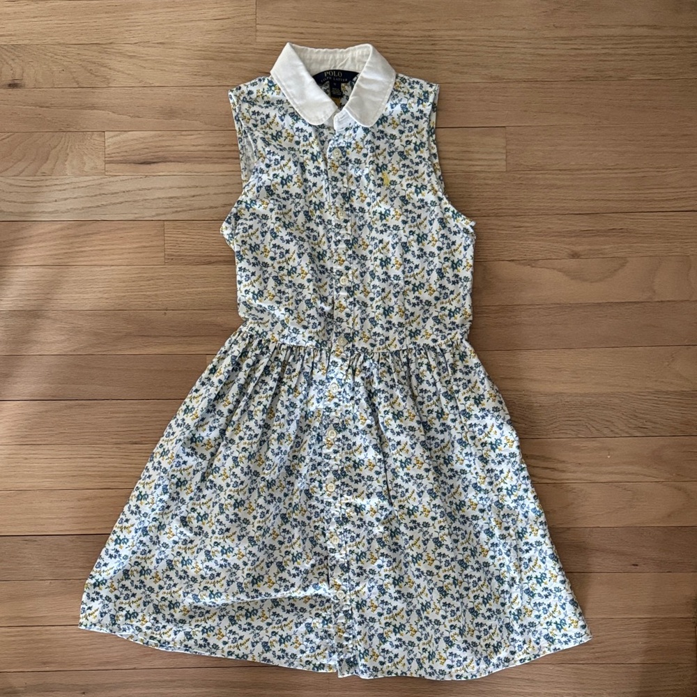 Polo by Ralph Lauren Floral Kids Dress - Blue and White
